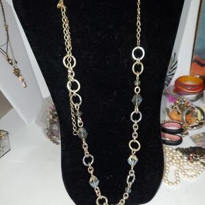 A Loft Necklace Chain Boho Faceted Mixed Metals Career Evening Sparkly
